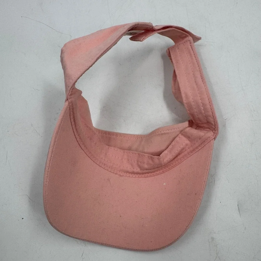 Disney Walt World Kids Princess‎ Pink Glitter Visor Hat Adjustable Strap Cotton